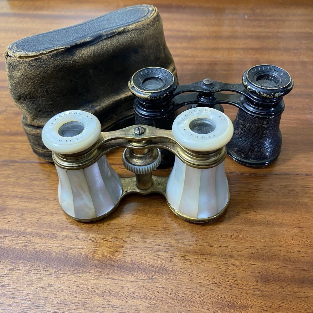 His & Hers Antique Opera Glasses Binoculars Set with Case Wedding Photo shoot